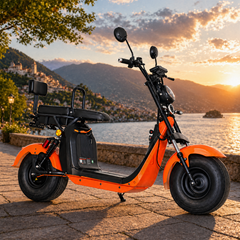 Scuter Electric 2 Persoane, Viteză Limitată 25 km/h – Fără Permis, Motor 1500W, Baterie 20Ah, Suspensie Hidraulică, COC Inclus