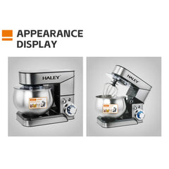 Robot de bucătărie multifuncțional HALEY HY-2403, 7L, inox, 6 viteze + Turbo