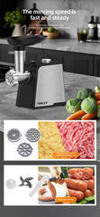 Mașină de Tocat Carne HALEY 2000W, Oțel Inoxidabil, Cutter cu Torsiune Mare, Ușor de Curățat, Port Mare pentru Alimentare