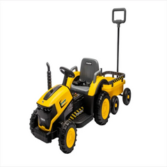 Tractor Electric KIDOO pentru Copii cu Telecomandă 2.4G, Remorcă Detașabilă, 12V 4.5Ah, 2 Motoare 380, Lumini LED, Muzică, Centură de Siguranță
