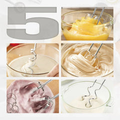 Mixer de Mână Electric HALEY HY-1676, 500W, 5 Viteze + Turbo, Cu Teluri și Cârlige din Inox, Ușor și Puternic pentru Creme, Aluat și Deserturi