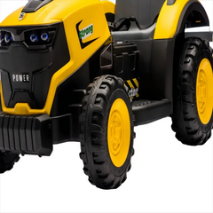 Tractor Electric KIDOO pentru Copii cu Telecomandă 2.4G, Remorcă Detașabilă, 12V 4.5Ah, 2 Motoare 380, Lumini LED, Muzică, Centură de Siguranță