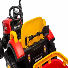 Tractor Electric KIDOO pentru Copii cu Telecomandă 2.4G, Remorcă Detașabilă, 12V 4.5Ah, 2 Motoare 380, Lumini LED, Muzică, Centură de Siguranță