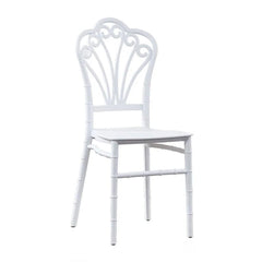 Scaun Elegant AT PERFORMANCE® Chiavari, din Policarbonat, Rezistent la Umiditate, Fără Brațe, Alb, 38 x 37 x 88.5 cm
