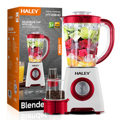 Blender 2 în 1 HALEY® HY-2940, 500W, Capacitate 1.6L, Funcție Ice Crush, Protecție Supraîncălzire, Alb/Roșu