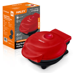 Aparat Mini Waffe HALEY®, 800W, Plăci Antiaderente, Indicator Luminos, Design Compact, Roșu