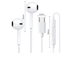 Căști In-Ear cu Microfon și Control Integrat, Conector Type-C, Alb, 1.3m – Sunet Hi-Fi, Compatibile Android & Huawei