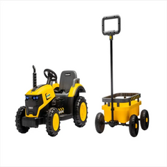 Tractor Electric KIDOO pentru Copii cu Telecomandă 2.4G, Remorcă Detașabilă, 12V 4.5Ah, 2 Motoare 380, Lumini LED, Muzică, Centură de Siguranță