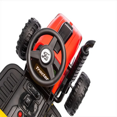 Tractor Electric KIDOO pentru Copii cu Telecomandă 2.4G, Remorcă Detașabilă, 12V 4.5Ah, 2 Motoare 380, Lumini LED, Muzică, Centură de Siguranță