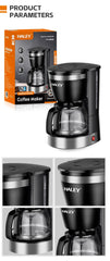 Aparat de Cafea HALEY HY-2808 – 800W, 1.25L, 12 Căni, Sistem de Siguranță, Operare Ușoară