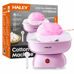 Aparat pentru Vată de Zahăr HALEY® HY-6203, 500W, Pornire cu un Singur Buton, Include 10 Bețișoare și Lingură Dozatoare