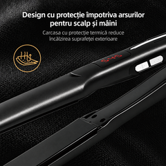 Placă de Îndreptat Părul HALEY HY-3023, 60W, Încălzire Rapidă, Modelare de Lungă Durată, Design Unic, Hair Straightener
