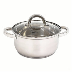 Set Oale din Inox 3 Piese cu Capace din Sticlă – Compatibile Inducție, Rezistente și Durabile