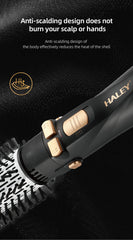 Perie Rotativă cu Uscător HALEY 6 în 1, 1200W, Capete Interșchimbabile, 3 Trepte, Încălzire Rapidă, Protecție Păr, Design Negru