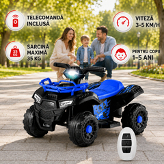 ATV Electric Copii cu telecomanda, 6V, 3–5 km/h, 1–5 ani – Distracție Off-Road, Sigur și Ușor de Utilizat