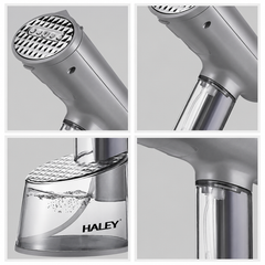 Aparat de Călcat Vertical și Orizontal cu Aburi HALEY HY-333, 1500W, Încălzire Rapidă în 20 Secunde, Debit Abur 20–25 g/min, 2 Rezervoare de Apă 70/300 ml, Protecție la Supraîncălzire, Perie Inclusă