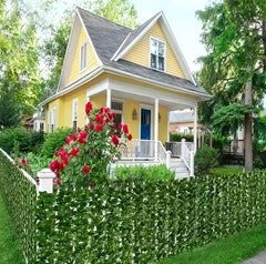Gard viu decorativ frunze artificiale AT PERFORMANCE®, 3m x 1m lungime, verde