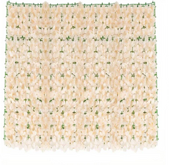 Rulou Artificial de Gard Viu, AT PERFORMANCE din PE Anti-UV, Flori Alb Rose, 100x300 cm