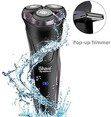 Aparat de ras portabil , Trei lame elastice adaptabile la forma fetei, Lame otel, Rezistent la apa IPX6+Cadou Masina De Tuns Baterii-Trimmer Profesional