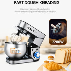 Robot de bucătărie multifuncțional HALEY HY-2403, 7L, inox, 6 viteze + Turbo