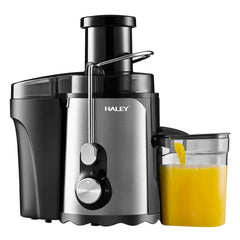 Storcător Electric de Fructe și Legume HALEY HY-2901, 1000W, Gură de Alimentare 70 mm, 3 Trepte de Viteză + Pulse, Recipient Suc 600 ml, Recipient Pulpă 1,5 L, Filtru Inox, Argintiu/Negru