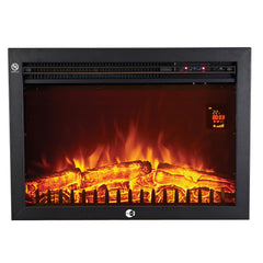 Semineu electric , 2000 W, LED, metal, negru