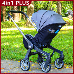 Cărucior travel 4 în 1 pentru Bebeluși Stroller Plus 2053 – Sistem Multifuncțional, 0-3 Ani