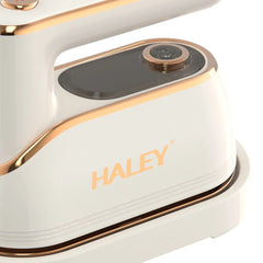 Fier de Călcat Vertical cu Aburi HALEY HY-2075, 1300W, Rezervor 150 ml, Talpă Ceramică Antiaderentă, Abur Puternic, Încălzire Rapidă, Alb/Auriu