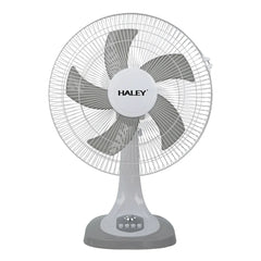 Ventilator de Masă HALEY HY-6018, 16 Inch, 5 Pale, 3 Trepte de Viteză, Oscilație Orizontală, Motor Puternic și Silențios, Alb