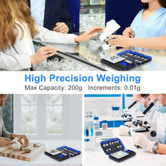 Cantar digital de precizie, Fuzion TU-X, 200g / 0.01g, 6 unitati, de bijuterii