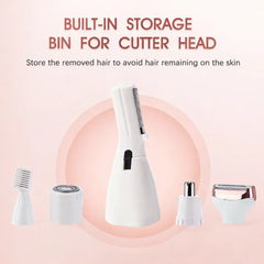 Kit Profesional de Îngrijire 4-în-1 – Lady Shaver Elegant & Trimmer Multifuncțional