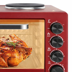 Cuptor Electric HALEY HY-5127, 48L, 2000W, cu Plită Dublă, Ușă din Sticlă