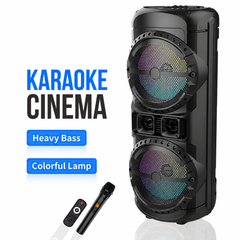 Boxă Portabilă Karaoke Sing-e ZQS12201, 400W, Bluetooth, Dual 12", Microfon Wireless Inclus, LED RGB, USB/TF/AUX, Radio FM, Acumulator Reîncărcabil
