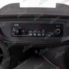 Boxa Activa Portabila 150 W , 8 Inch ,Microfon Cu Fir, USB, Radio, Bluetooth,Telecomandă+Cadou boxa portabila+casti telefon+husa tableta