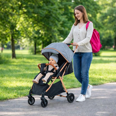 Cărucior pentru copii KIDDO 6607 pliabil, spătar reglabil, copertină mare, 0-36 luni, max. 22 kg