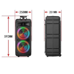 Boxa Troler XXL Profesionala Portabila PARTY TIME , 300W, 2X8inch , Microfoan , USB, Radio, Bluetooth,Card