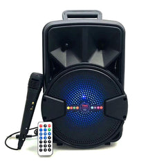 Super oferta boxa activa portabila, bass puternic , 200 W,Microfon Cu Fir, USB, Radio, Bluetooth,Telecomandă + Cadou casca bluetooth + husa tableta