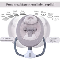 Legan si Balansoar Multifunctional pentru Bebelusi, AT PERFORMANCE®, – Modern, Confortabil si Portabil, Culoare GRI