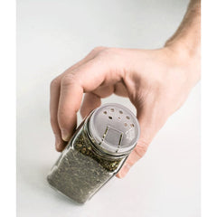 Set 24 Sticluțe Condimente AT PERFORMANCE® – Sticlă cu Capac Aluminiu, Etichete RO, Palnie, Marker și Periuță