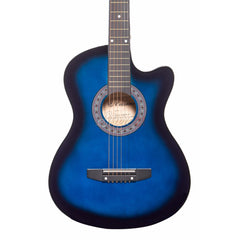 Chitara Acustica Albastra - 6 Corzi Metalice 4/4,Recomandata peste 11 ani, inclusiv adulti