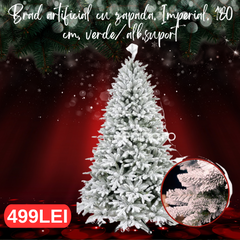 Brad de Craciun, Model Nins, Inaltime 1.8m, Artificial, Suport Metalic, Usor de Instalat, Stabil, Durabil,Verde