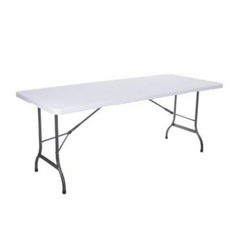 Masa plianta dreptunghiulara 180 x 72 x 70 cm politilena,cadru din otel, maner transport, sustine 100 kg.