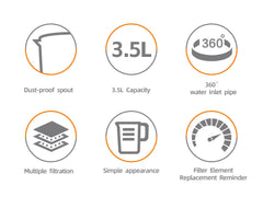 Cană Filtrantă Apă HALEY 3.5L Albastră – Filtru Multistrat, Gura Anti-Praf, Indicator Schimb Filtru, Design Compact