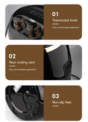 Friteuza electrica profesionala Air Fryer alb, AT PERFORMANCE®, RAF Air Fryer 5.8L 1500W Manual, Multi-Purpose, 360 Air Circulation R.5232 - Gatit sanatos si eficient pentru intreaga familie, negru