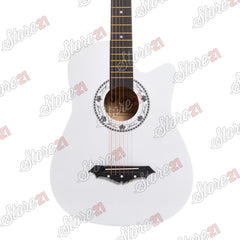 Chitara Acustica Alba – 6 Corzi Metalice 4/4,Recomandata Peste 11 Ani, Inclusiv Adulti