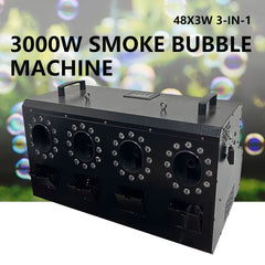masina de facuta fum si balone (bule de fum) 3000w 48x3w rgb leduri si telecomanda party DJ!