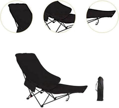 Pachet de 2x Scaun pliabil tip lounge AT PERFORMANCE® – Reclinabil, 4 poziții, reglabil, pentru camping, plajă și pescuit, cu husă de transport – Negru