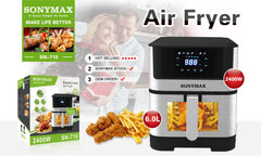 Friteuza cu Aer Cald, Fara Ulei, 6L, 2400W, Functie de Coacere 710