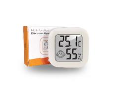 Termometru si higrometru de camera AT PERFORMANCE, Ecran LCD, cu functie de masurare a temperaturii si a umiditatii aerului, Indicator comfort, 3.9x 3.9x1.2 Cm, culoare Alb