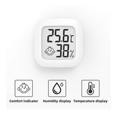 Termometru si higrometru de camera AT PERFORMANCE, Ecran LCD, cu functie de masurare a temperaturii si a umiditatii aerului, Indicator comfort, 3.9x 3.9x1.2 Cm, culoare Alb